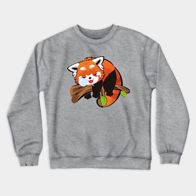 Sleeping Baby Red Panda Crewneck Sweatshirt by JuanesArtShop